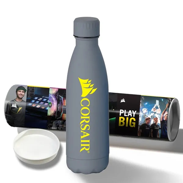 17 oz Rubberized Stainless Steel Bottle with Shipping Tube