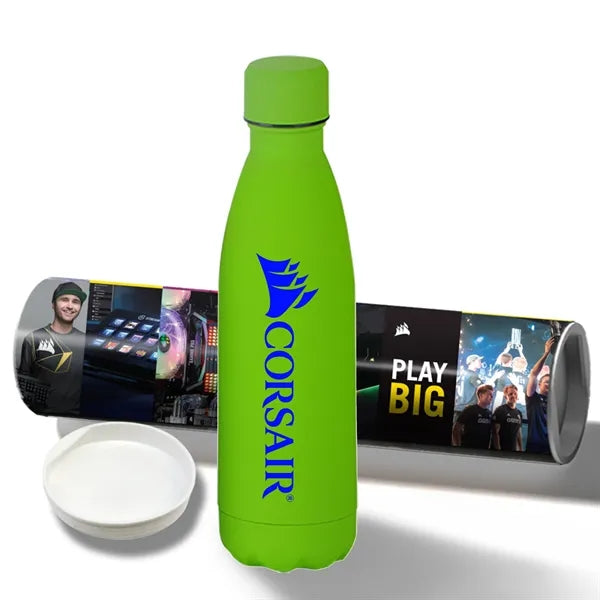 17 oz Rubberized Stainless Steel Bottle with Shipping Tube
