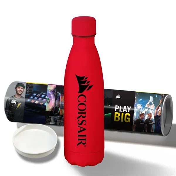17 oz Rubberized Stainless Steel Bottle with Shipping Tube