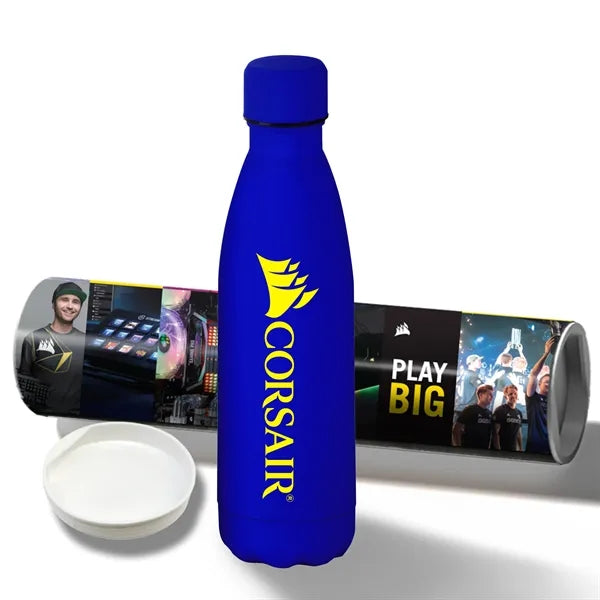17 oz Rubberized Stainless Steel Bottle with Shipping Tube