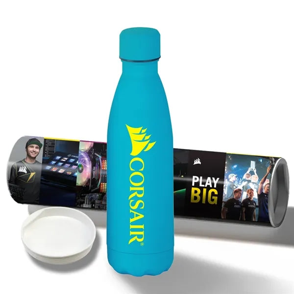 17 oz Rubberized Stainless Steel Bottle with Shipping Tube