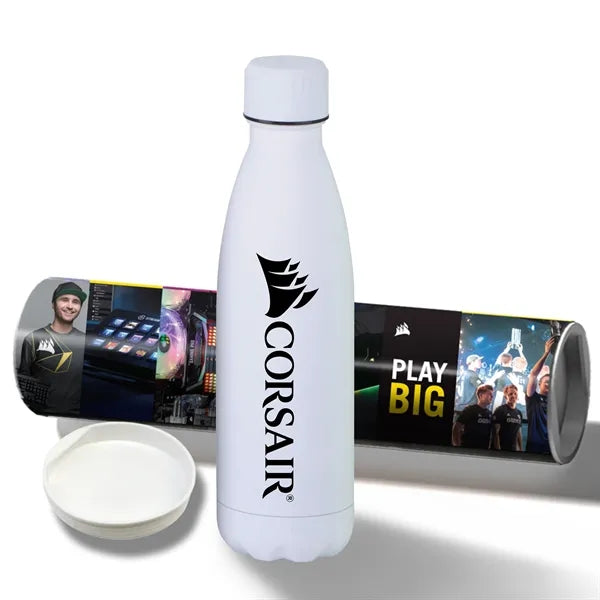 17 oz Rubberized Stainless Steel Bottle with Shipping Tube