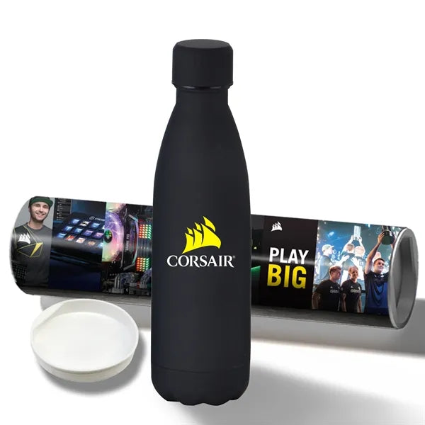 17 oz Rubberized Stainless Steel Bottle with Shipping Tube