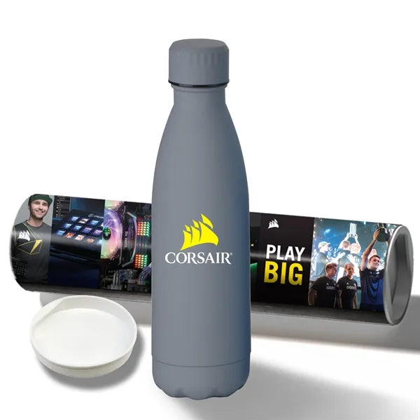 17 oz Rubberized Stainless Steel Bottle with Shipping Tube