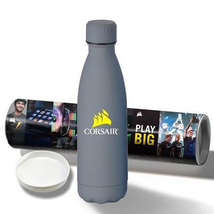 17 oz Rubberized Stainless Steel Bottle with Shipping Tube