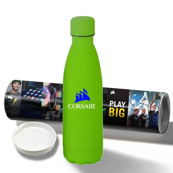 17 oz Rubberized Stainless Steel Bottle with Shipping Tube