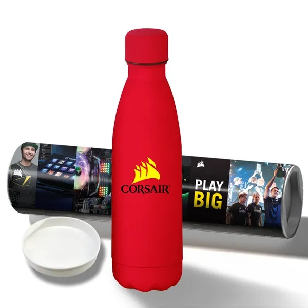 17 oz Rubberized Stainless Steel Bottle with Shipping Tube