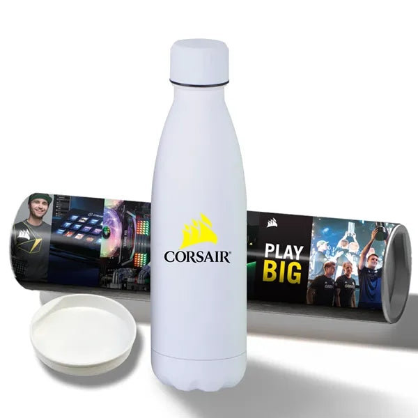 17 oz Rubberized Stainless Steel Bottle with Shipping Tube