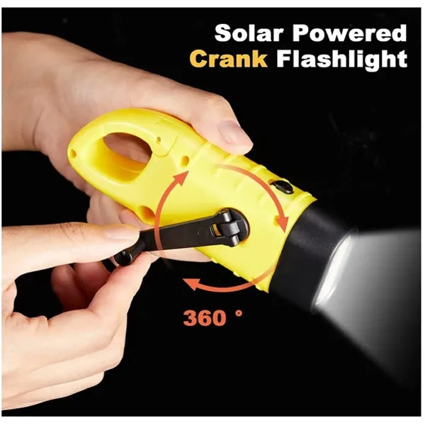 Portable Hand Crank Solar Powered Flashlight