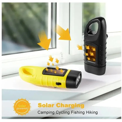 Portable Hand Crank Solar Powered Flashlight