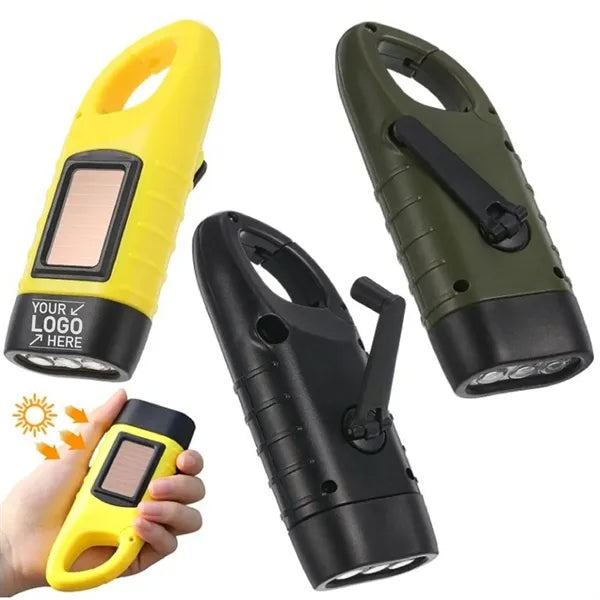 Portable Hand Crank Solar Powered Flashlight