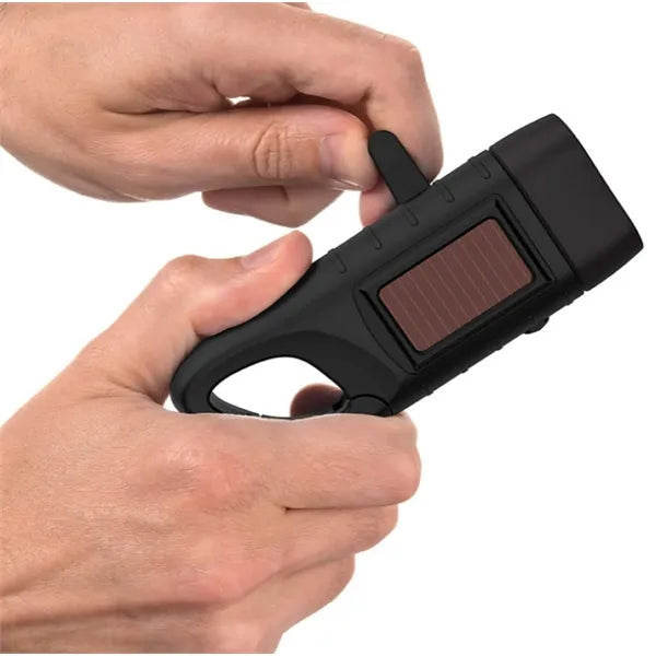 Portable Hand Crank Solar Powered Flashlight