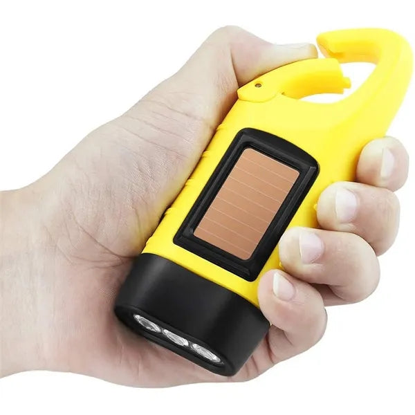Portable Hand Crank Solar Powered Flashlight