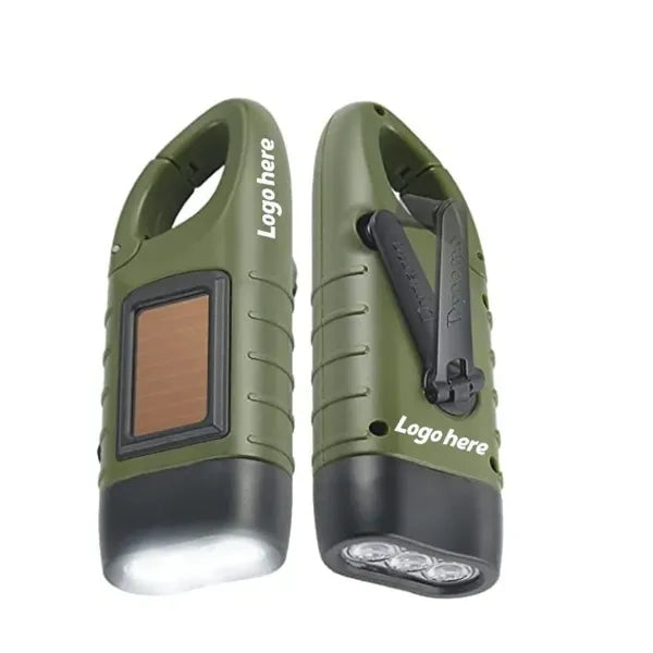 Portable Hand Crank Solar Powered Flashlight