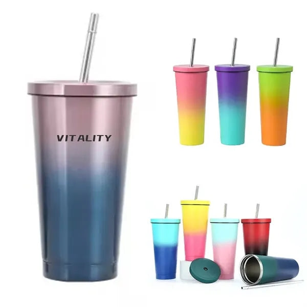 16 oz Straw Tumbler Travel Mug