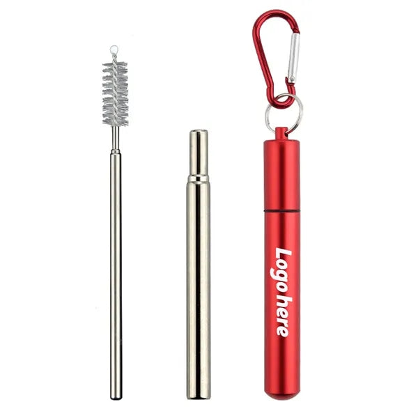 Collapsible Stainless Steel Keychain Straw