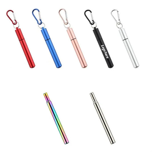 Collapsible Stainless Steel Keychain Straw