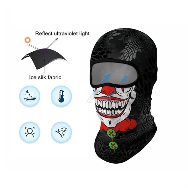 Polyester Ice Silk Riding Protective Cooling Mask Headgear