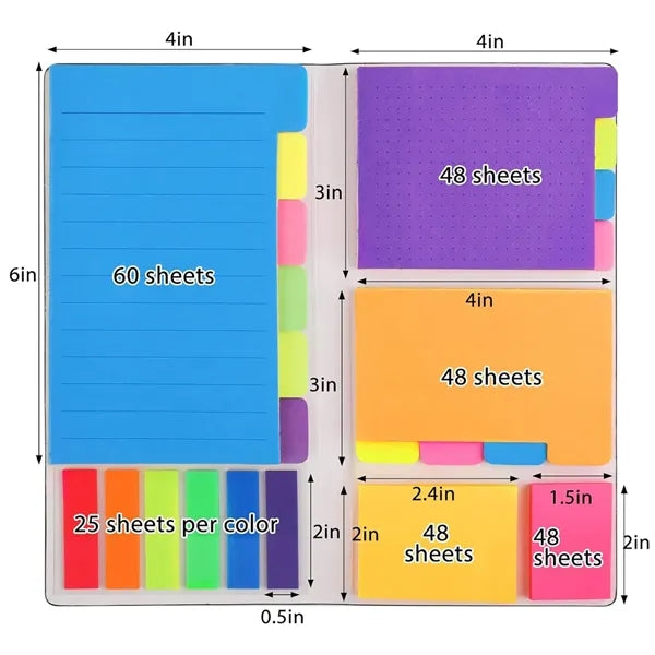 Custom Assorted Tab Office Sticky Notes Set