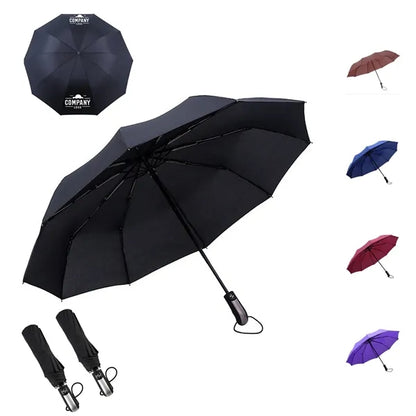 Auto Open & Close Collapsible 10 Ribs Travel Umbrella
