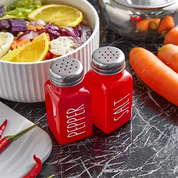 Glass Salt And Pepper Shakers Set