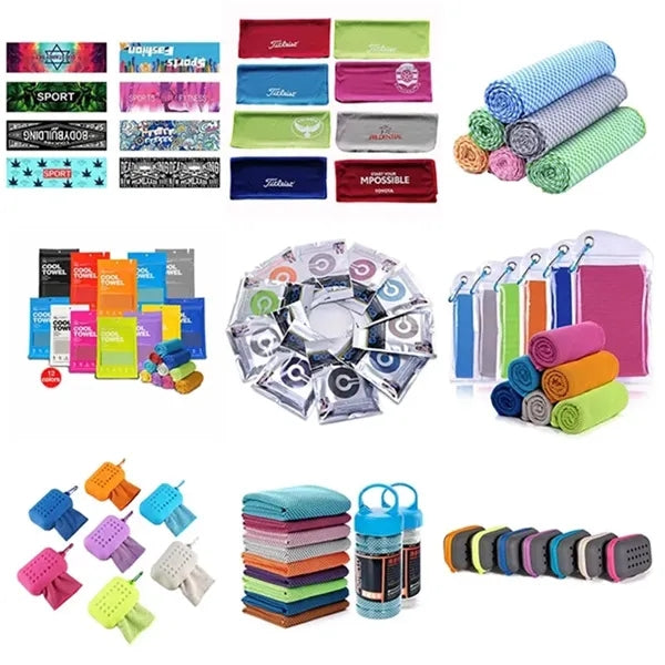 31.5" * 11.8" Multicolor Polyester Cooling Towel Quick-Dry