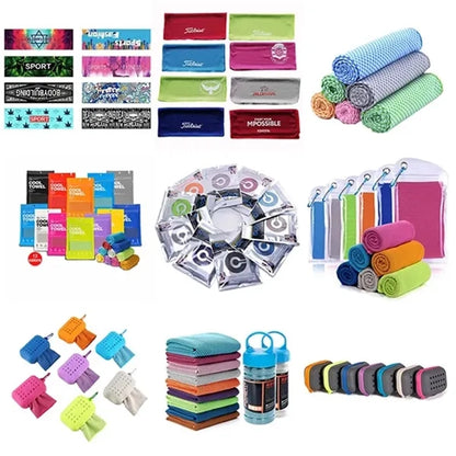 31.5" * 11.8" Multicolor Polyester Cooling Towel Quick-Dry