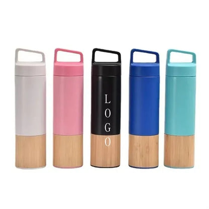 18oz Vacuum Bamboo Wood  Bottle