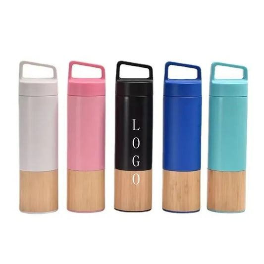 18oz Vacuum Bamboo Wood  Bottle