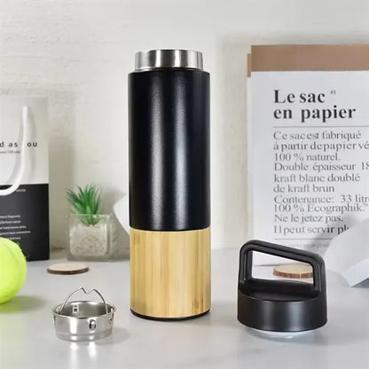 18oz Vacuum Bamboo Wood  Bottle