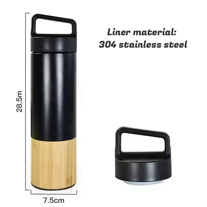 18oz Vacuum Bamboo Wood  Bottle