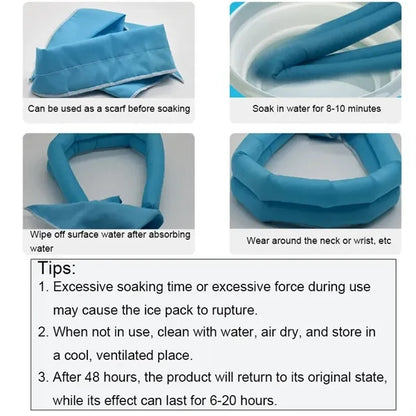 39''x2'' Cooling Scarf Wrap Tie Headband Bandana Collar Neck
