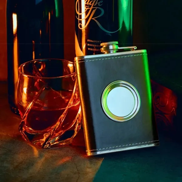 Stainless Steel Hip Flask With Collapsible Shot Glass