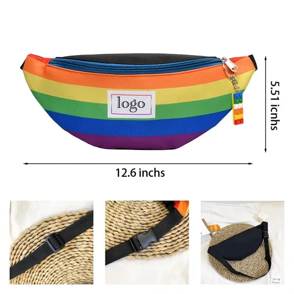 12.60" x 3.54" x5.51" Nylon Waist Bag Polyester LGBTQ