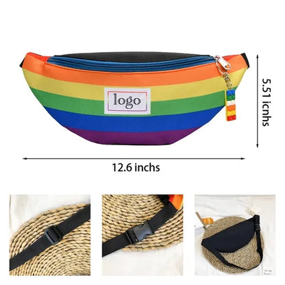 12.60" x 3.54" x5.51" Nylon Waist Bag Polyester LGBTQ