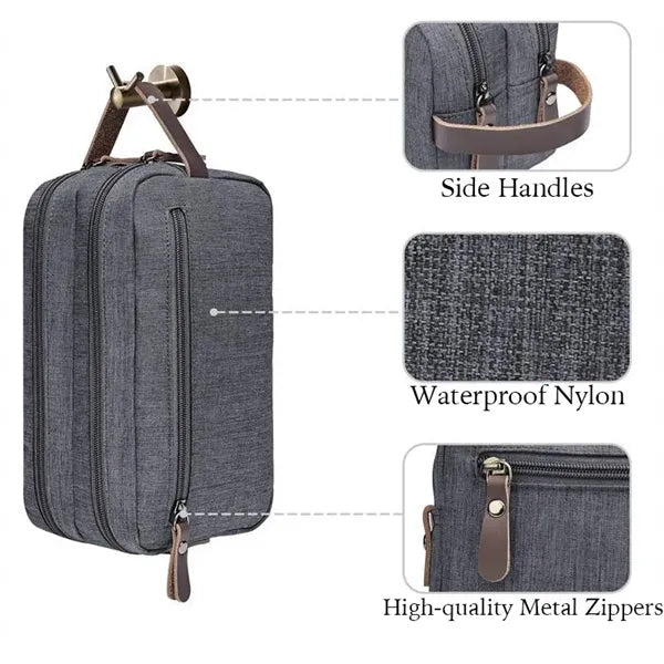 9.8" x 3.5" x 5.9" Waterproof Nylon Men's Toiletry Bag