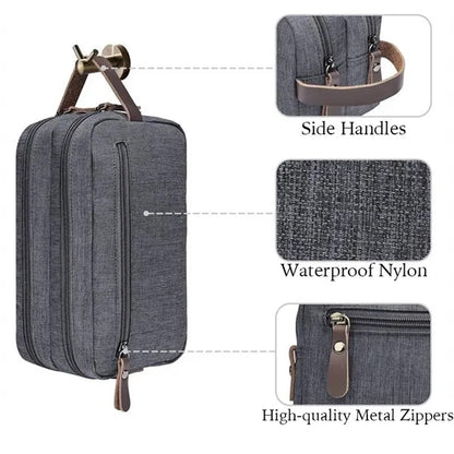 9.8" x 3.5" x 5.9" Waterproof Nylon Men's Toiletry Bag