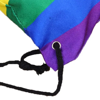 Polyester Rainbow Drawstring Backpack 12 " L x 15" H