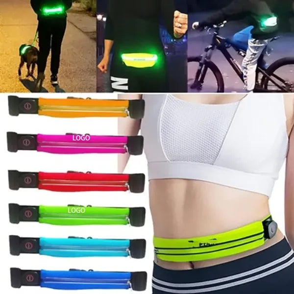 Rechargeable LED Running Belt Pouch 33" W x 1.5" H
