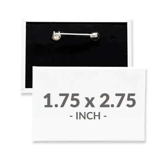 1.75 X 2.75 Inch Rectangle Custom Buttons