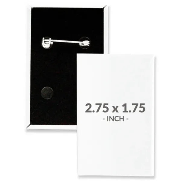 2.75 X 1.75 Inch Rectangle Custom Buttons