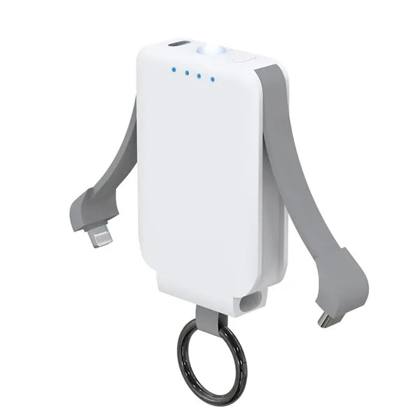 2000mAh Keychain Power Bank with Flashlight