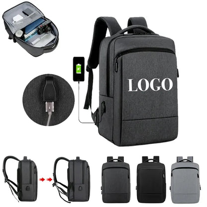 Large Capacity Expandable Business Backpack With USB Port