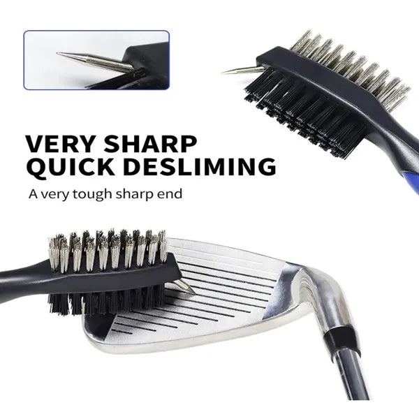Golf Club Brush and Groove Cleaner with Carabiner