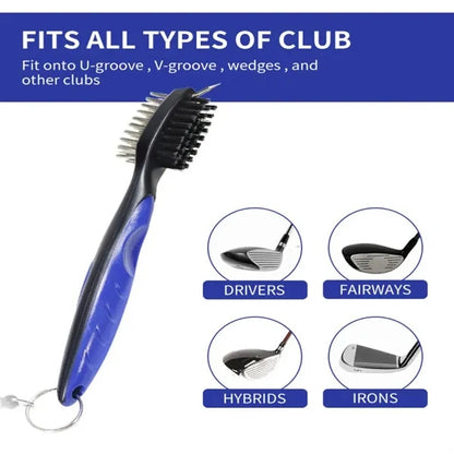Golf Club Brush and Groove Cleaner with Carabiner