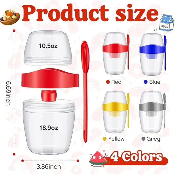Breakfast Yogurt Oat Cup with Lid & Spoon