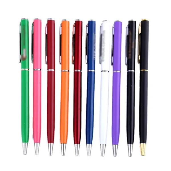 Skinny Metal Twist Action Gel Ink Ballpoint Pen
