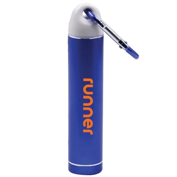2200 mAh Aluminum Power Bank with Carabiner