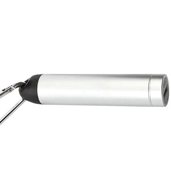 2200 mAh Aluminum Power Bank with Carabiner