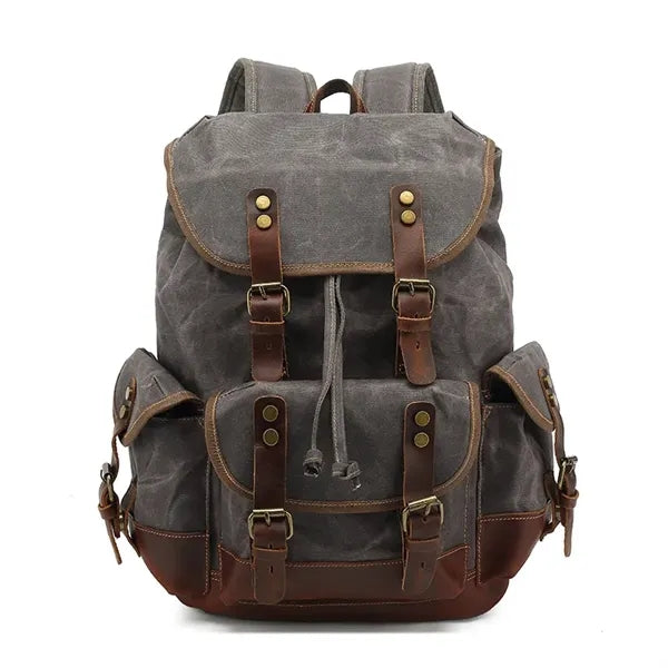 Stylish Waterproof Waxed Canvas Travel Drawstring Backpack